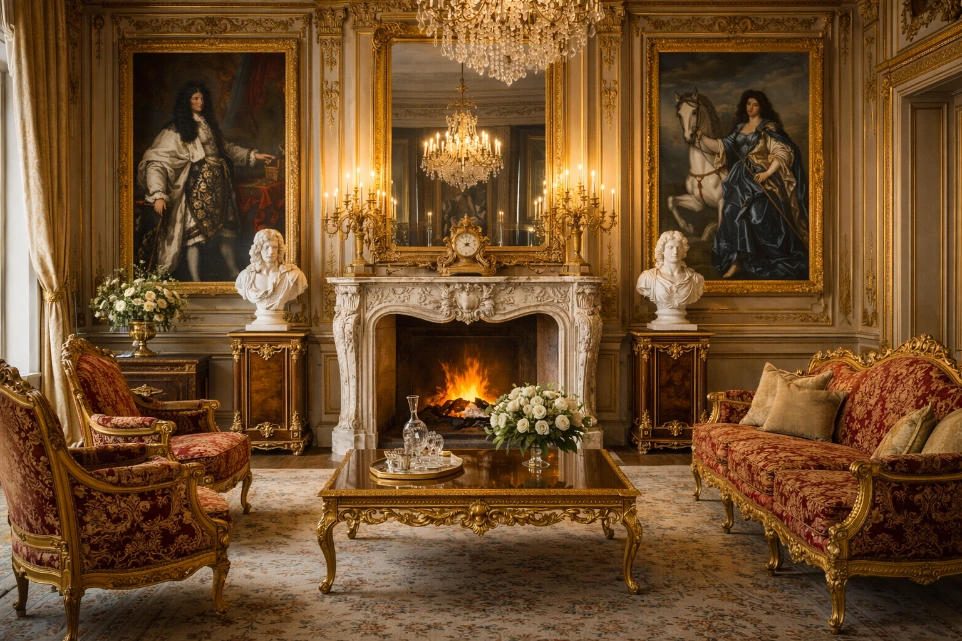 Salon du XVIIe siècle dans un château — exemple d'intégration Pictalestory